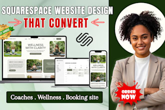 design squarespace website redesign squarespace website for coaches, booking