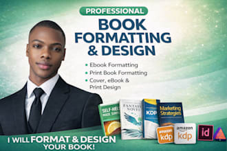 do book formatting, ebook formatting, and book design for amazon KDP,
