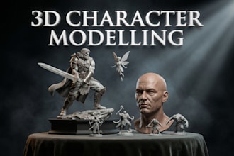 sculpt 3d head statue, character models, action figures, miniature 3d printing