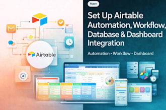set up airtable automation , airtable workflow , database, dashboard integration