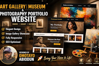 create art gallery, museum, photography, portfolio website