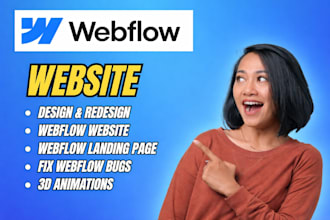 design, redesign or develop webflow website, fix webflow bugs