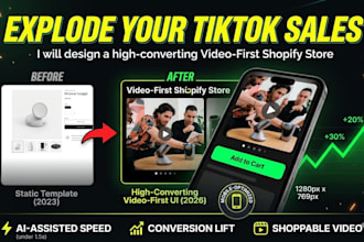 design a high converting video first shopify store to turn social traffic