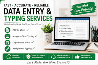 typing work, PDF to word, assignment typing, data entry services