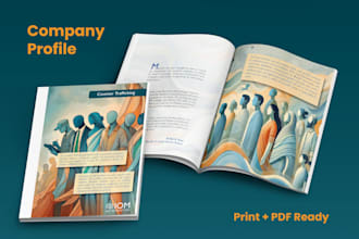 design a clean company profile or catalogue
