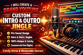 create a brand youtube custom intro and outro jingle