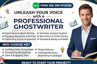 turn your thoughts into powerful words as your ghostwriter