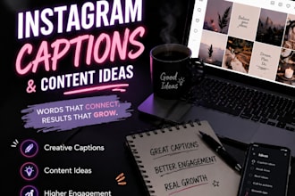 instagram content, captions and account management