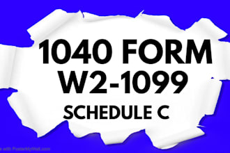 do payroll w2, 1099, 1040 schedule c with calculations