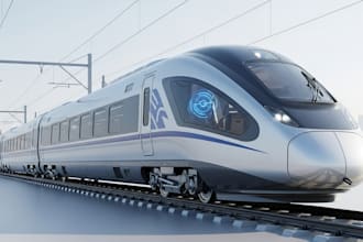do 3d train metro, 3d railway, subway track with rendering