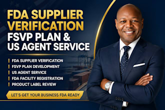 do fda supplier verification, fsvp plan and US agent service