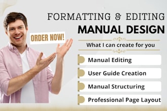 do manual editing and formatting, teaching training manual, user guide creation