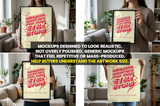 create realistic framed art mockups for your etsy listings