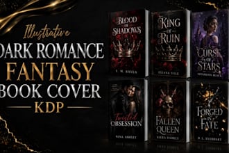 design a professional dark romance book cover for KDP