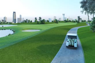 design mini golf at backyard, showroom,golf game asset,golf holes, putting green