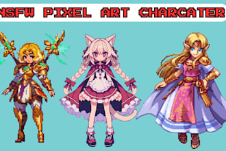 draw nsfw pixel art character animation sprite sheet game asset rpg maker gen 3