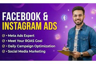 setup facebook marketing, meta ads, fb pixel setup and instagram ad campaigns