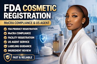 do fda cosmetic registration, mocra compliance and US agent services