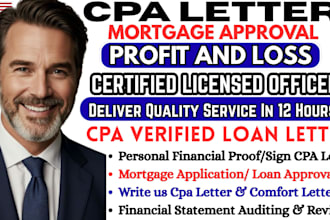 do US CPA letter mortgage letter, CPA mortgage letter, financial statement