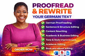 proofread, edit and rewrite your german text