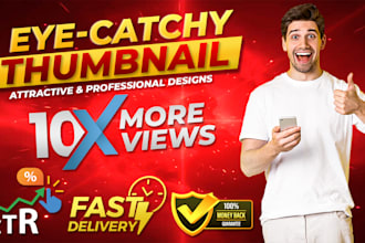 design attractive professional youtube thumbnails