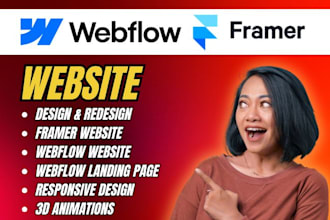 design, develop webflow framer website, figma to webflow, framer developer