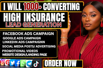 1000 qualified insurance leads life health auto leads google ads facebook ads