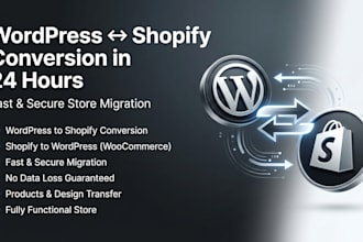 convert wordpress to  shopify or shopify to wordpress