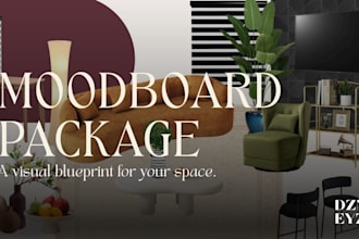 design your interior layout, moodboard and shopping list