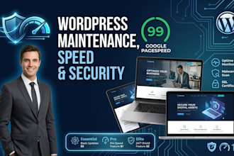 do wordpress maintenance, speed optimization, and security hardening