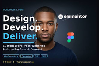 wordpress design redesign clone elementor wix figma ecommerce coaches realestate