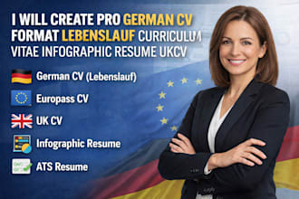 create pro german CV format lebenslauf  curriculum vitae infographic resume ukcv