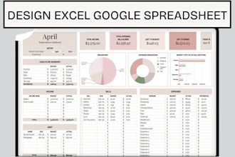 design excel spreadsheet divorce rental budget project product business planner