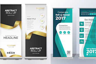 design or redesign roll up, pull up, retractable, pop up banner or roller banner