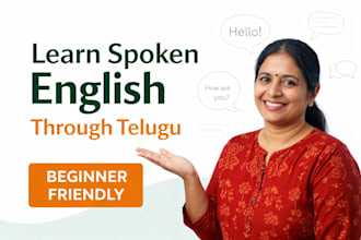 teach spoken english via telugu with practical daily conversations