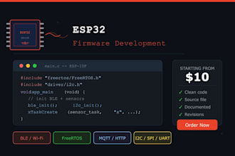 develop embedded firmware for esp32 in c or cpp