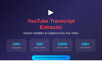 extract youtube transcripts and subtitles fast