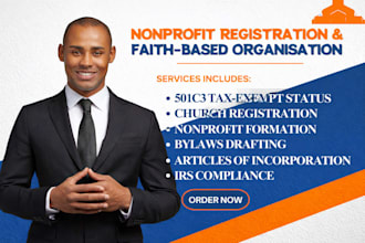 file 501c3 nonprofit, 508c1a church registration, tax exempt status, bylaw, 1023