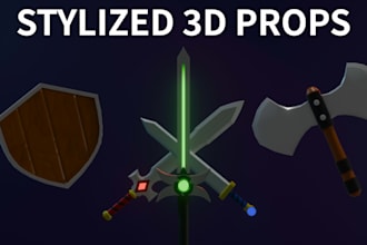 create stylized low poly 3d game props