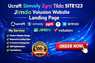 design ucraft simvoly zyro tilda site123 jimdo volusion website landing page