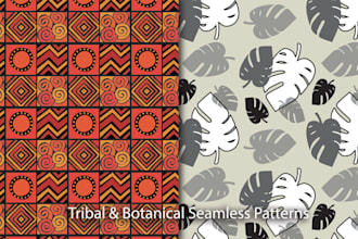 design seamless patterns for fabric, pod, packaging, textile