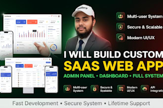 build custom saas web app with admin panel and dashboard