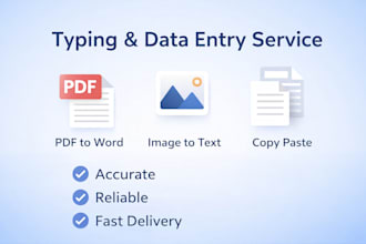 fast typing, data entry, PDF to word or image to text