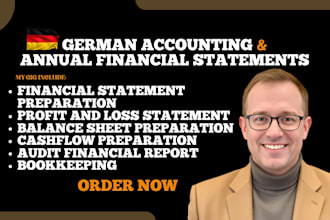 prepare german financial statement, income verification, pl statement
