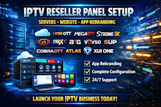 setup reseller panel, lion ott,megaott, dream 4k,strong 8k, trex, b1g,vovso, sup