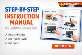 create a professional step by step illustruction manual for your product