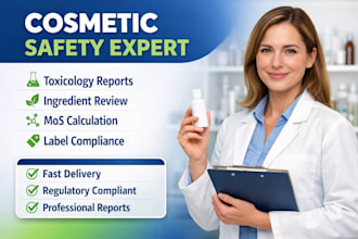 do toxicology report,ingredient review,mos,label review for cosmetic product