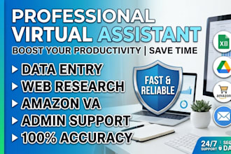 be your professional virtual assistant for data entry, web research