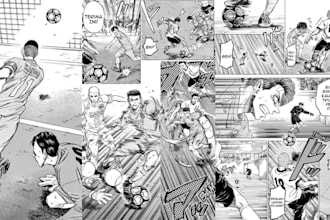 draw sports manga comic action storyboard and graphic novel page design