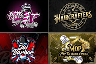 design custom barber, barbershop and beauty salon logo for your business